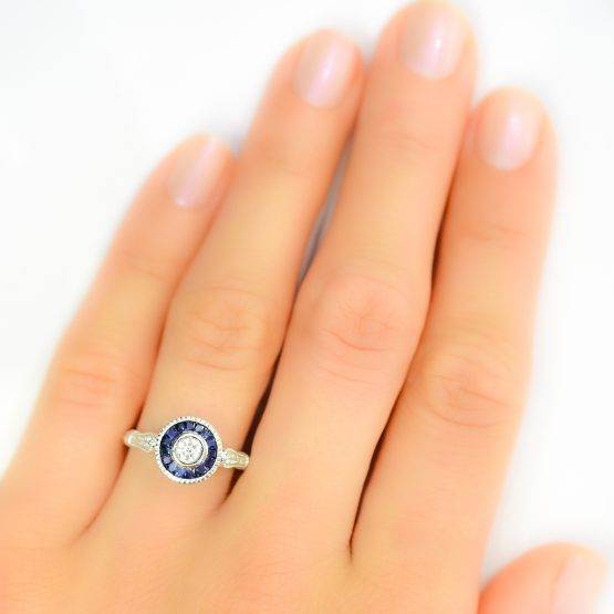 Diamond Ring with Sapphire Halo - 1982285-2