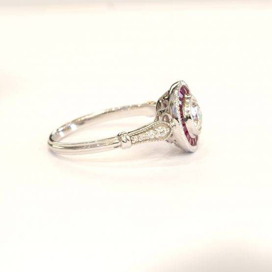 0.50ct Diamond Ring with Ruby Halo - 1982286-5