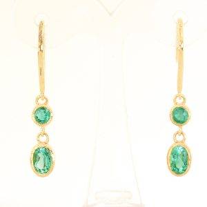 Colombian Emerald dangling Earrings in 18k gold 1982128-4