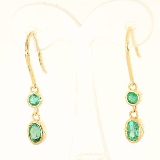 Colombian Emerald dangling Earrings in 18k gold 1982128