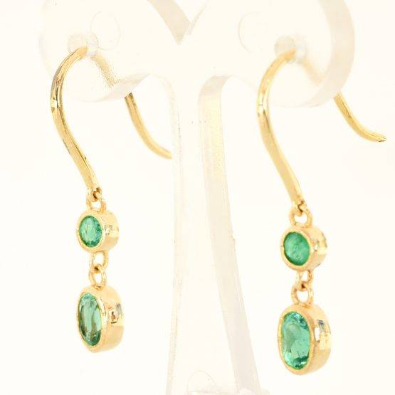 Colombian Emerald dangling Earrings in 18k gold 1982128-3