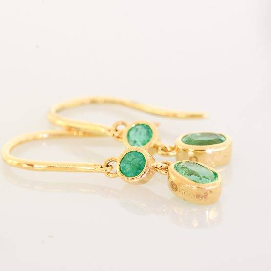 Colombian Emerald dangling Earrings in 18k gold 1982128-1