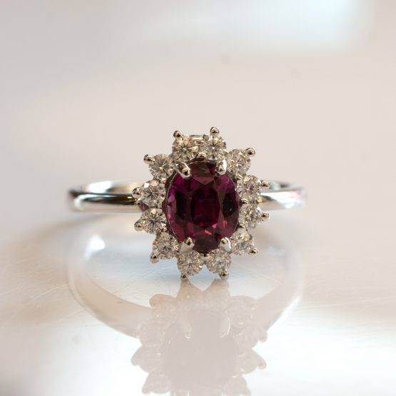 Natural Spinel Convertible Halo Ring and Pendant - 1982296-7