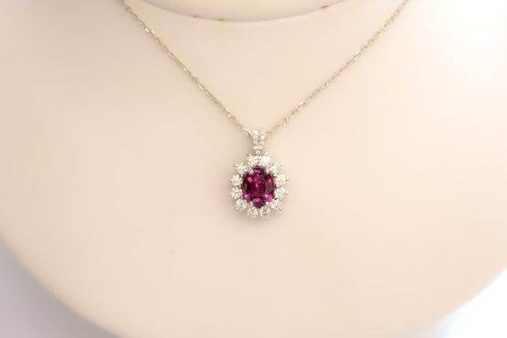 Natural Spinel Convertible Halo Ring and Pendant - 1982296-9
