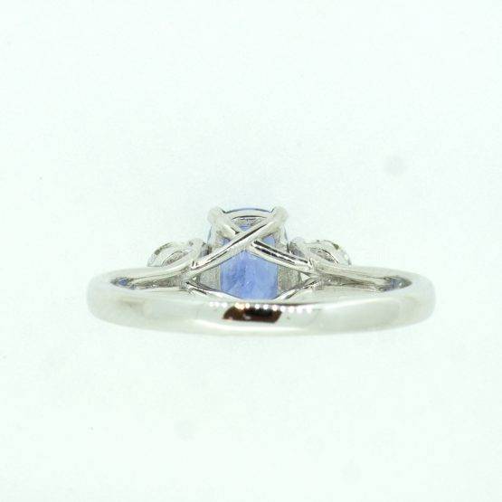 Cornflower Blue Ceylon Sapphire and Diamond Three Stone Ring - 1982298-6
