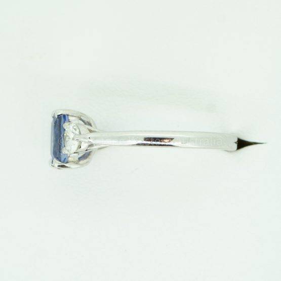 Cornflower Blue Ceylon Sapphire and Diamond Three Stone Ring - 1982298-2