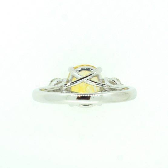 Vivid Yellow Sapphire and Diamonds Three Stone Ring - 1982297-8