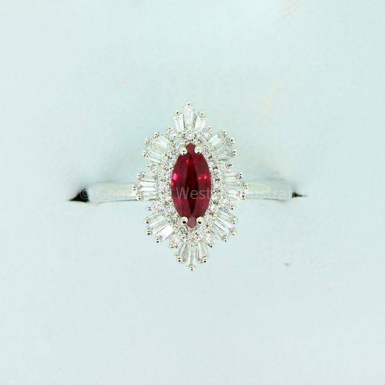 Vivid Red Ruby and Diamonds Convertible Ring and Pendant - 1982301-9