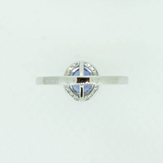 Unheated 1.85ct Ceylon Sapphire and Diamond Halo Ring - 1982300-8