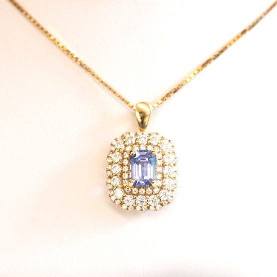 Natural Blue Ceylon Sapphire Convertible Pendant and Ring - 1982309-1