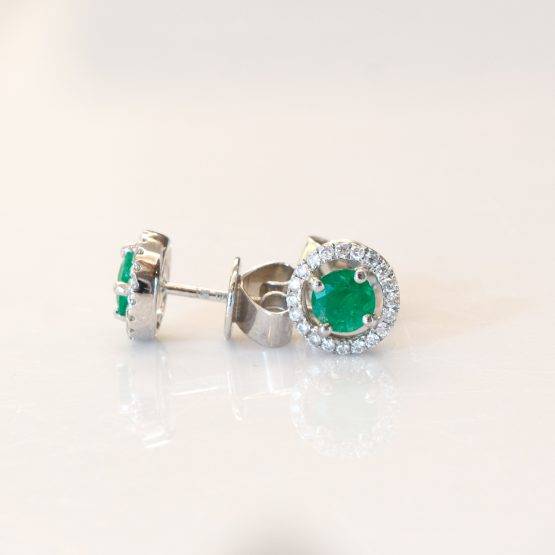 Colombian Emerald and Diamond Stud Earrings - 1982313-2