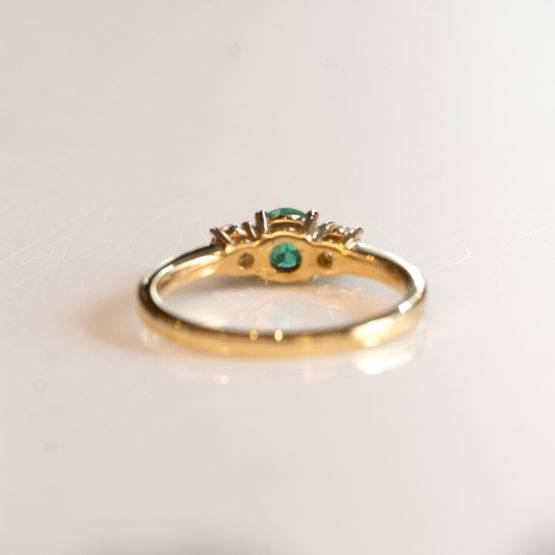 Natural Colombian Emerald and Moissanite Ring - 1982302-6