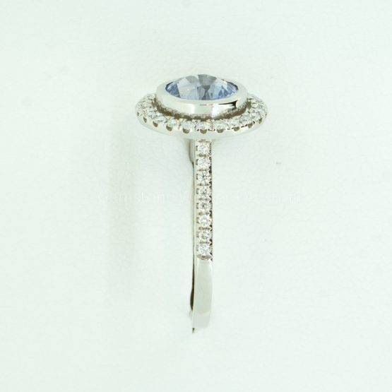 2.06ct Ceylon Light Blue Sapphire and Diamond White Gold Ring - 1982325