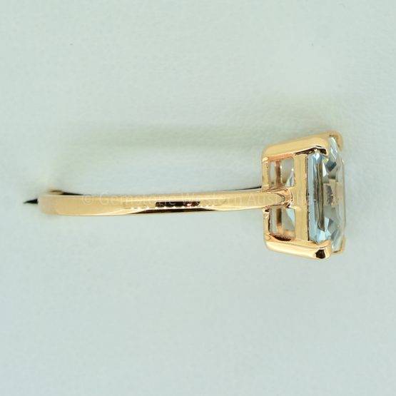 Emerald Cut Aquamarine Ring in 18K Rose Gold - 1982326-1