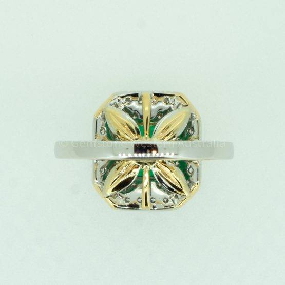 Emerald Cut Colombian Emerald and Diamond Ring in 18K Gold - 1982327-1