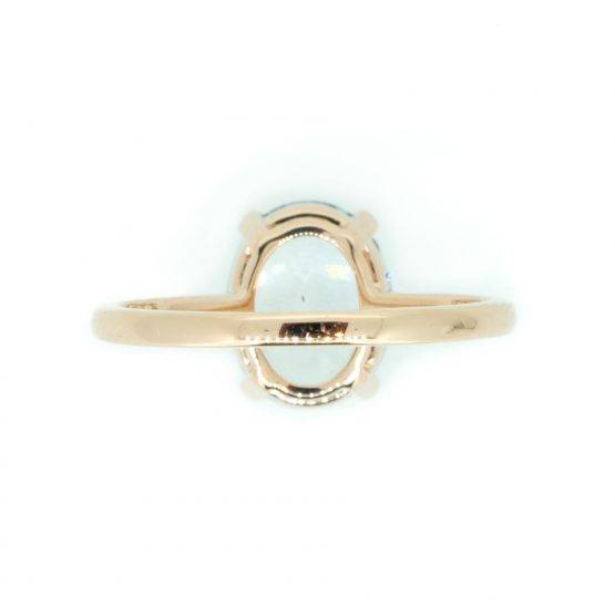 Oval Cut Aquamarine Ring in Rose Gold - 1982332-2