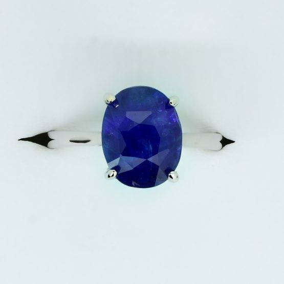 5.53 Carats Ceylon Blue Sapphire Ring in White Gold - 1982340-2