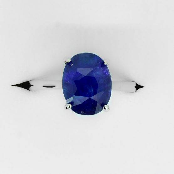 5.53 Carats Ceylon Blue Sapphire Ring in White Gold - 1982340