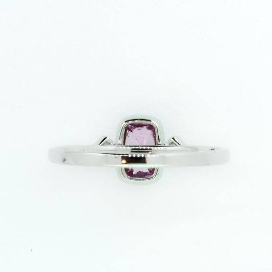 Natural Pink Sapphire and Diamond Three Stone Ring in White Gold - 1982338-3