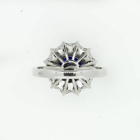 3.16ct Royal Blue Sapphire Diamond Halo Ring in Platinum - 1982351-1