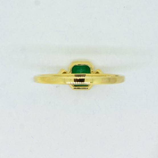 Natural Colombian Emerald Three-Stone Ring in Yellow Gold - 1982368-2