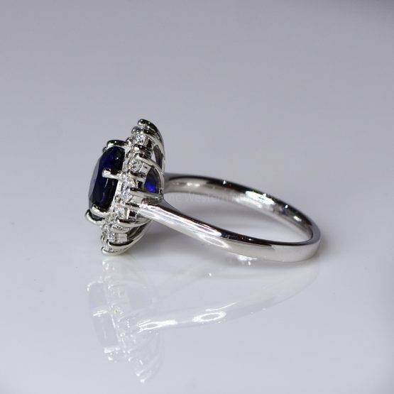 3.16ct Royal Blue Sapphire Diamond Halo Ring -1982351-12