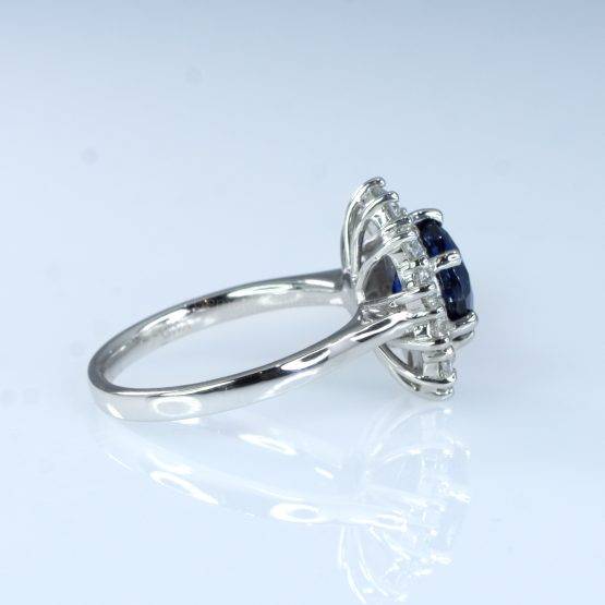 3.16ct Royal Blue Sapphire Diamond Halo Ring -1982351-14