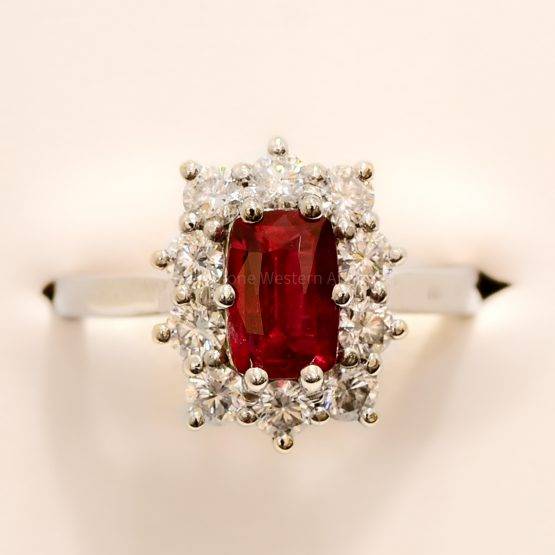 Unheated Ruby and Diamonds Ring in Platinum - 1982369-4