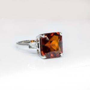 Large 12 Carats Natural Garnet Cocktail Dress Ring in White Gold - 1982375-2