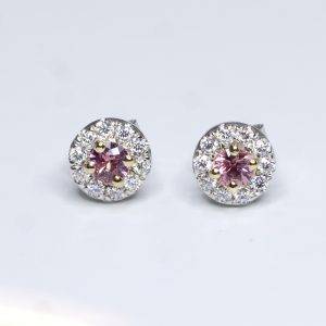 Natural Pink Sapphire Studs - 1982394