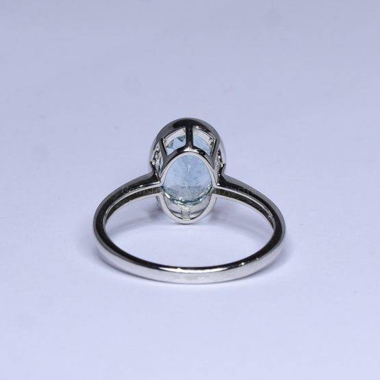 Oval Cut 2.0 ct Aquamarine Ring in White Gold - 1982401-2