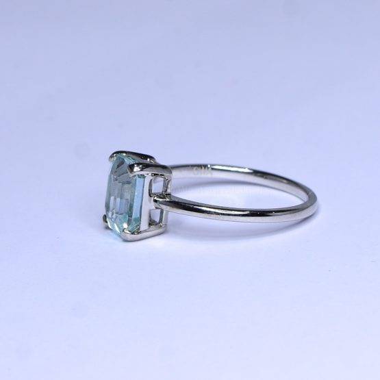 1.86ct Aquamarine Ring in White Gold - Natural Aquamarine - 1982402-1