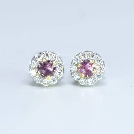 Natural Pink Sapphire Stud Earrings in 9K Gold - 1982505