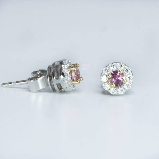 Natural Pink Sapphire Stud Earrings in 9K Gold - 1982505-1