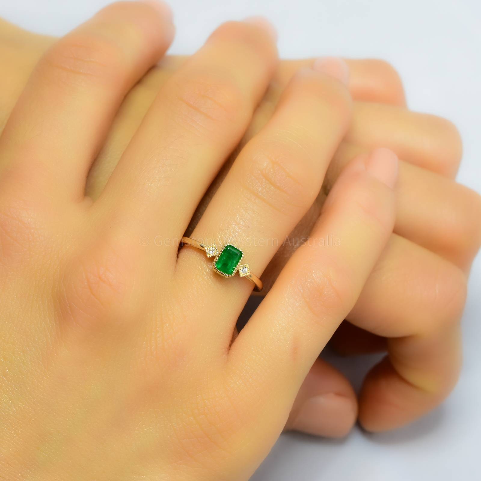 Buy Green Embellished Emerald Stone Ring by DIOSA PARIS JEWELLERY Online at  Aza Fashions.