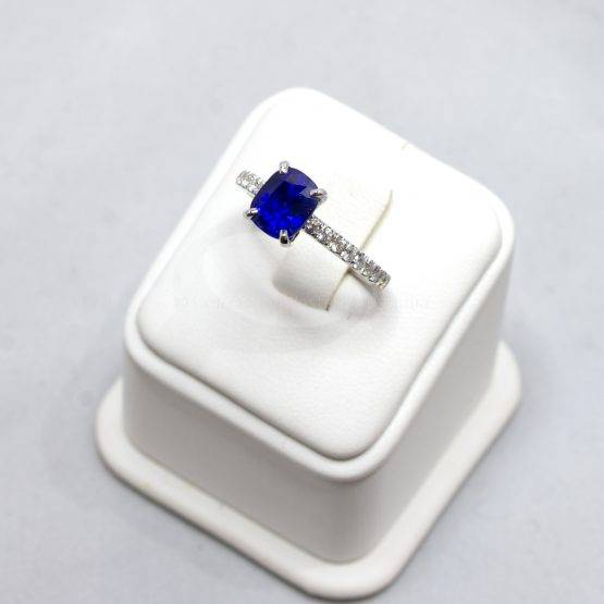 2.67ct Natural Sapphire Ring Solitaire Sapphire Engagement Ring 18K White Gold - 1982408-6