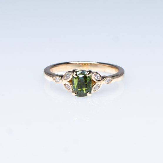 Genuine Natural Alexandrite Ring Alexandrite Diamond Ring 18K Gold - 1982413