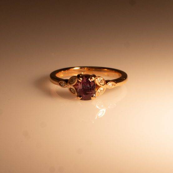 Genuine Natural Alexandrite Ring Alexandrite Diamond Ring 18K Gold - 1982413-1