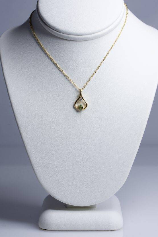 Natural Alexandrite Diamond Pendant 18K Yellow Gold - 1982415