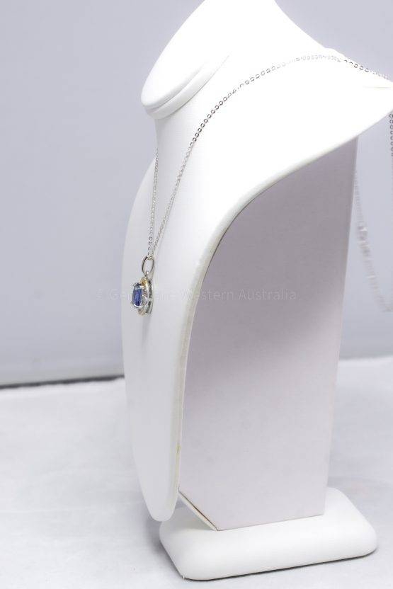 Natural Blue Sapphire Pendant Sapphire Diamond Pendant 18K Gold - 1982423-2