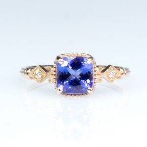 1.57ct Tanzanite and Diamond Ring in 14K Rose Gold - 1982424