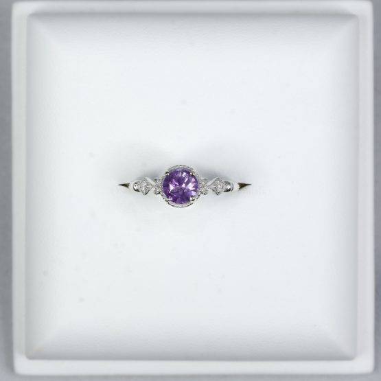 1 Carat Violet Sapphire Ring Violet Sapphire Diamond Ring - 1982427-4