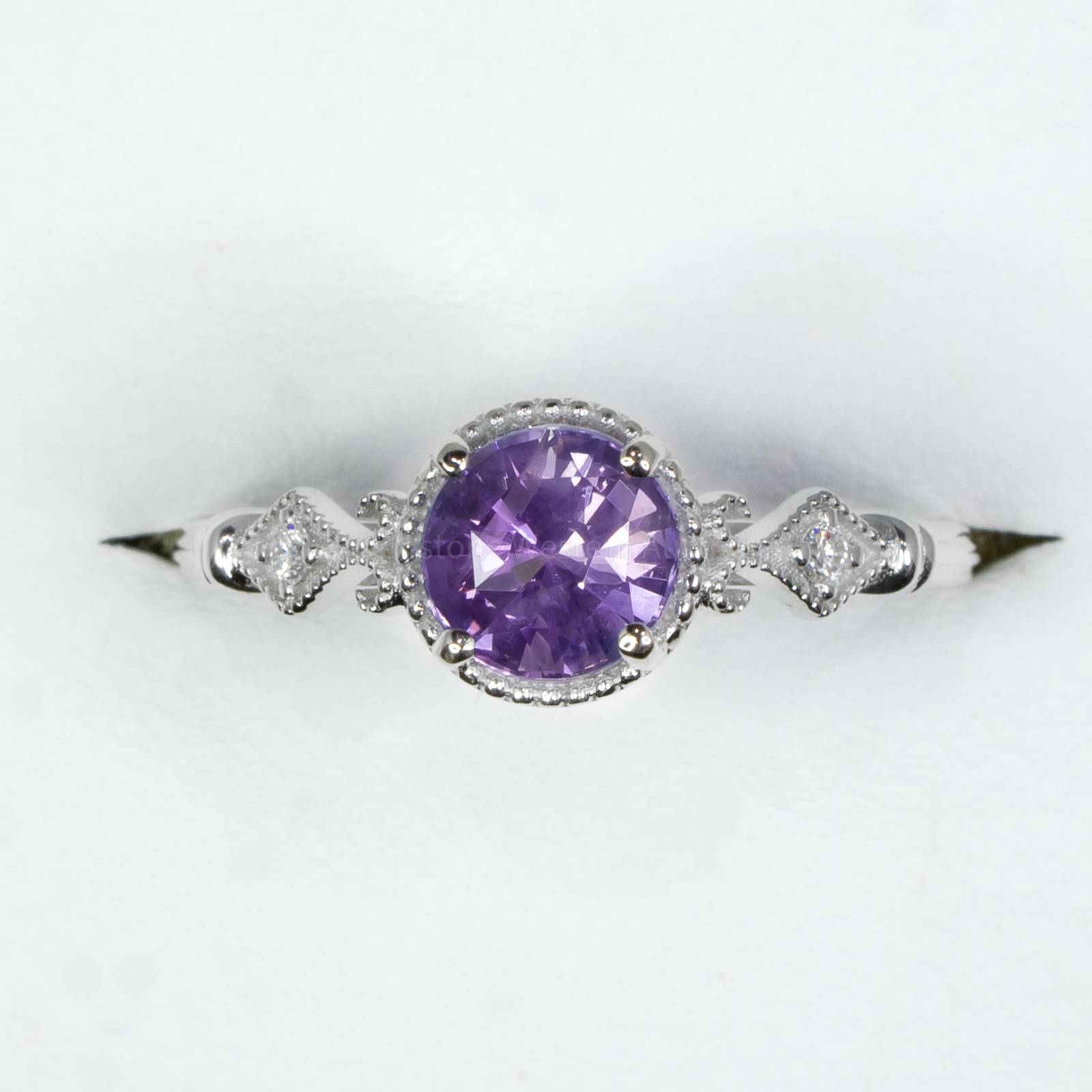 1 Carat Violet Sapphire Ring Violet Sapphire Diamond Ring