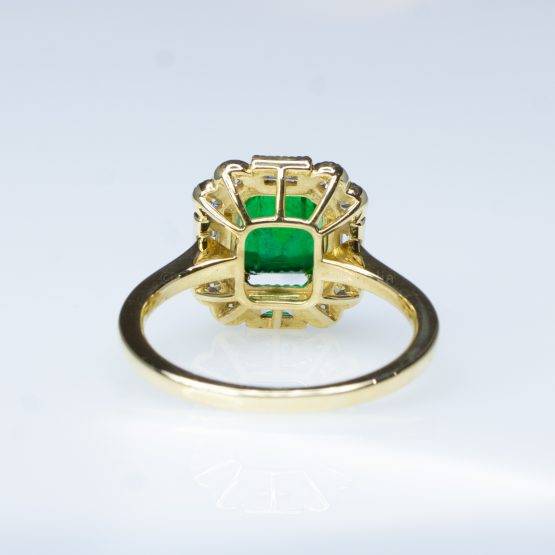 Art Deco Style Colombian Emerald Ring Emerald and Diamond Dress / Statement Ring - 1982429-4