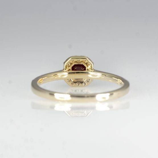 Natural Ruby Diamond Ring Ruby Halo Engagement Ring 18K Gold - 1982434-1