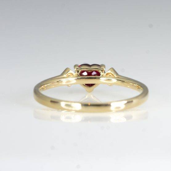 Heart Shape Ruby and Diamond Ring in Yellow Gold - 1982436-5