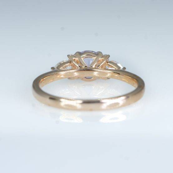 Unheated Violet Sapphire and Diamond Ring in Rose Gold - 1982447-1