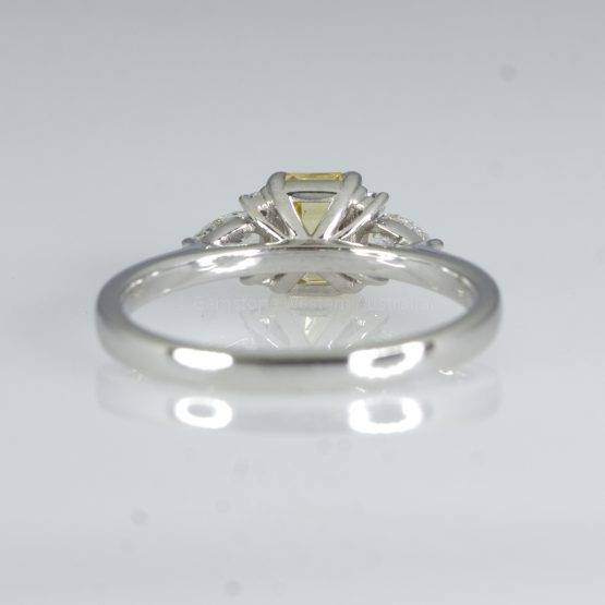 Natural Unheated Yellow Sapphire and Diamonds Ring Ceylon Yellow Sapphire Ring in White Gold - 1982448-1