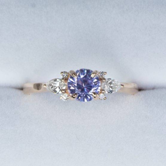 Unheated Violet Sapphire and Diamond Ring in Rose Gold - 1982447-2