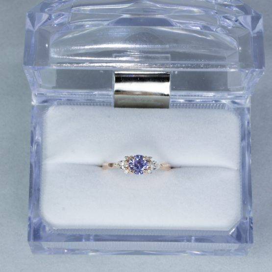 Unheated Violet Sapphire and Diamond Ring in Rose Gold - 1982447-3